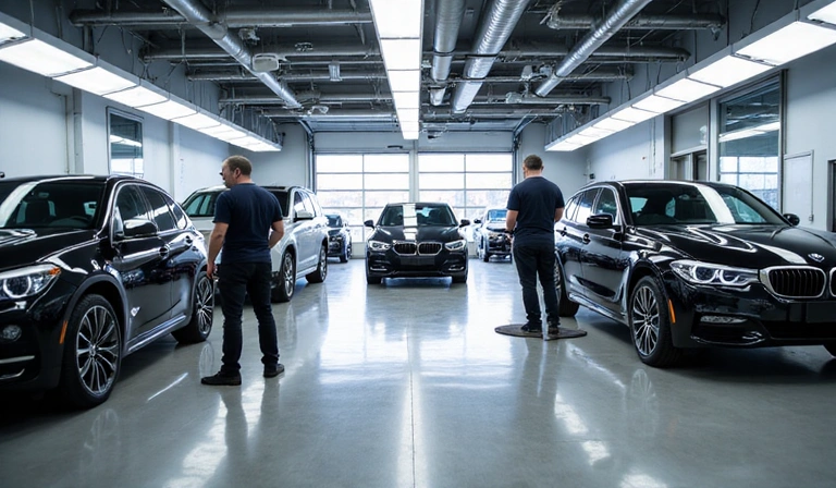 Modernisierte Werkstatt von GlossCraft Garage